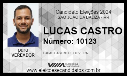 Candidato LUCAS CASTRO 2024 - SÃO JOÃO DA BALIZA - Eleições