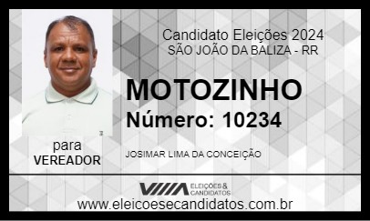 Candidato MOTOZINHO 2024 - SÃO JOÃO DA BALIZA - Eleições