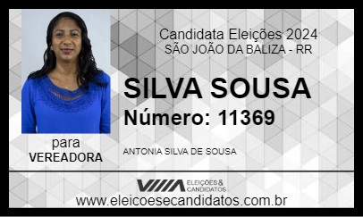 Candidato SILVA SOUSA 2024 - SÃO JOÃO DA BALIZA - Eleições