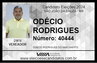 Candidato ODÉCIO RODRIGUES 2024 - SÃO JOÃO DA BALIZA - Eleições