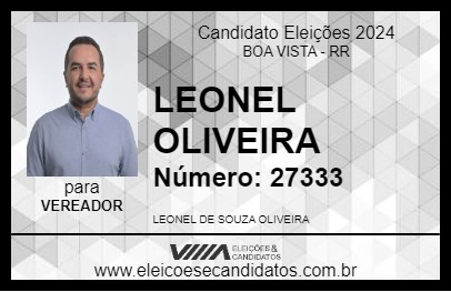 Candidato LEONEL OLIVEIRA 2024 - BOA VISTA - Eleições