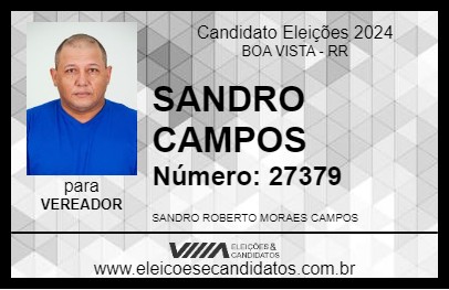 Candidato SANDRO CAMPOS 2024 - BOA VISTA - Eleições