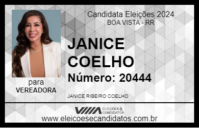 Candidato JANICE COELHO 2024 - BOA VISTA - Eleições