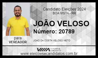 Candidato JOÃO VELOSO 2024 - BOA VISTA - Eleições