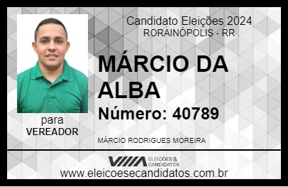 Candidato MÁRCIO DA ALBA 2024 - RORAINÓPOLIS - Eleições