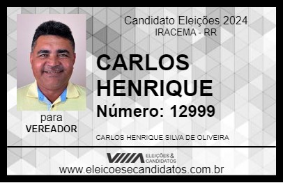 Candidato CARLOS HENRIQUE 2024 - IRACEMA - Eleições