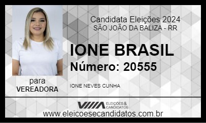 Candidato IONE BRASIL 2024 - SÃO JOÃO DA BALIZA - Eleições