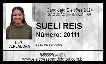 Candidato SUELI REIS 2024 - SÃO JOÃO DA BALIZA - Eleições