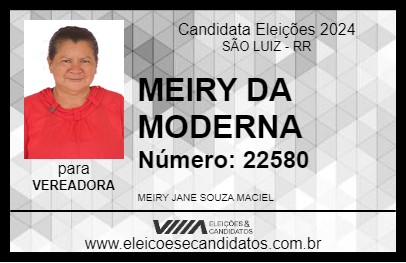 Candidato MEIRY DA MODERNA 2024 - SÃO LUIZ - Eleições