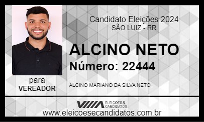 Candidato ALCINO NETO 2024 - SÃO LUIZ - Eleições