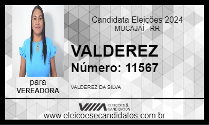 Candidato VALDEREZ 2024 - MUCAJAÍ - Eleições