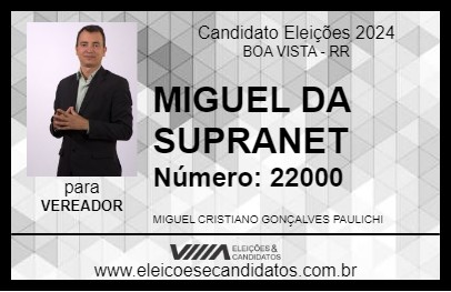 Candidato MIGUEL DA SUPRANET 2024 - BOA VISTA - Eleições