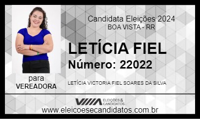 Candidato LETÍCIA FIEL 2024 - BOA VISTA - Eleições