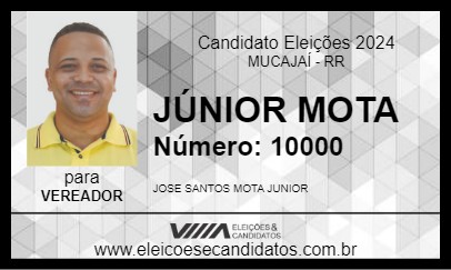 Candidato JÚNIOR MOTA 2024 - MUCAJAÍ - Eleições