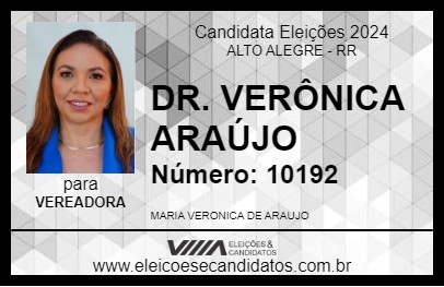 Candidato DR. VERÔNICA ARAÚJO 2024 - ALTO ALEGRE - Eleições