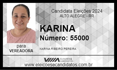 Candidato KARINA 2024 - ALTO ALEGRE - Eleições