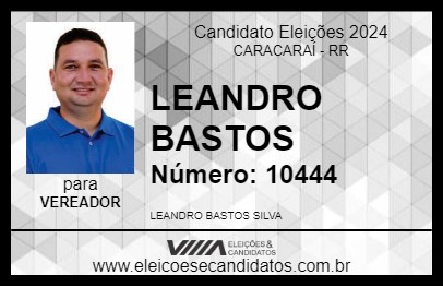 Candidato LEANDRO BASTOS 2024 - CARACARAÍ - Eleições