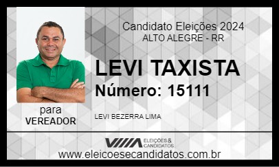 Candidato LEVI TAXISTA 2024 - ALTO ALEGRE - Eleições