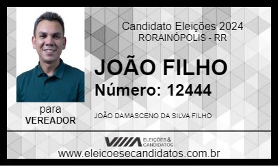 Candidato JOÃO FILHO 2024 - RORAINÓPOLIS - Eleições