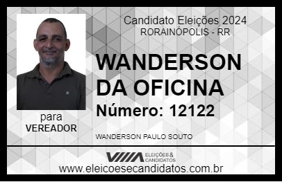 Candidato WANDERSON DA OFICINA 2024 - RORAINÓPOLIS - Eleições