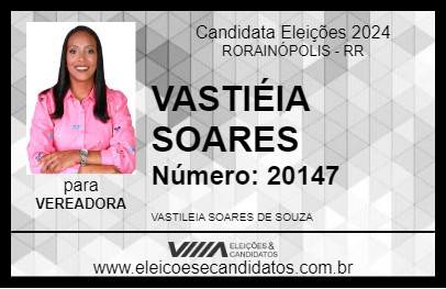 Candidato VASTILÉIA SOARES 2024 - RORAINÓPOLIS - Eleições