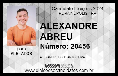 Candidato ALEXANDRE ABREU  2024 - RORAINÓPOLIS - Eleições