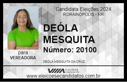 Candidato DEÓLA MESQUITA 2024 - RORAINÓPOLIS - Eleições