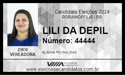 Candidato LILI DA DEPIL  2024 - RORAINÓPOLIS - Eleições