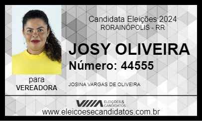 Candidato JOSY OLIVEIRA 2024 - RORAINÓPOLIS - Eleições