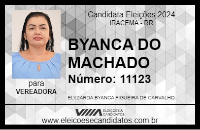 Candidato BYANCA DO MACHADO 2024 - IRACEMA - Eleições