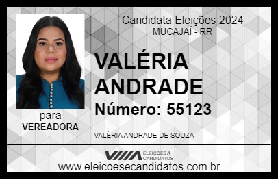 Candidato VALÉRIA ANDRADE  2024 - MUCAJAÍ - Eleições