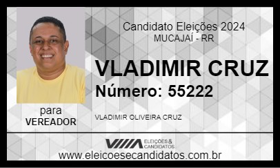 Candidato VLADIMIR CRUZ 2024 - MUCAJAÍ - Eleições