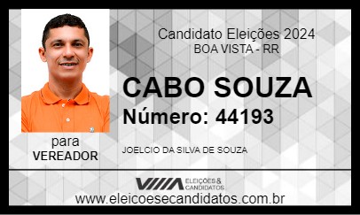 Candidato CABO SOUZA 2024 - BOA VISTA - Eleições