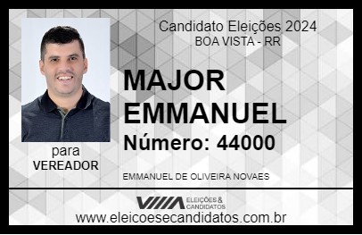 Candidato MAJOR EMMANUEL 2024 - BOA VISTA - Eleições