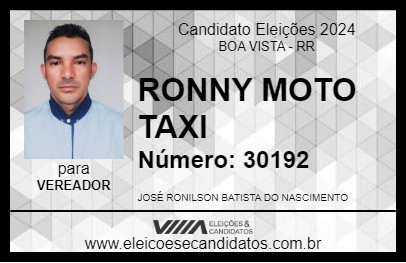 Candidato RONNY MOTO TAXI 2024 - BOA VISTA - Eleições