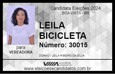 Candidato LEILA BICICLETA 2024 - BOA VISTA - Eleições