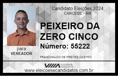 Candidato PEIXEIRO DA ZERO CINCO 2024 - CAROEBE - Eleições