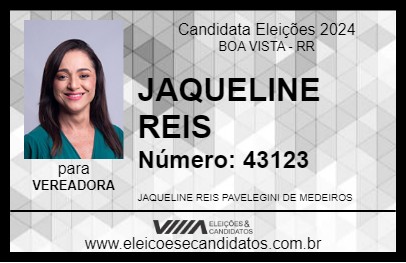 Candidato JAQUELINE REIS 2024 - BOA VISTA - Eleições