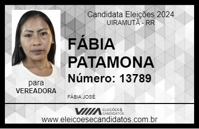 Candidato FÁBIA PATAMONA 2024 - UIRAMUTÃ - Eleições