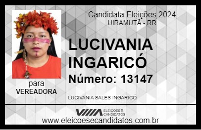 Candidato LUCIVANIA INGARICÓ 2024 - UIRAMUTÃ - Eleições