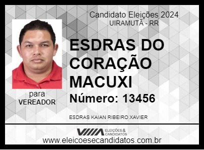 Candidato ESDRAS DO CORAÇÃO MACUXI 2024 - UIRAMUTÃ - Eleições