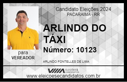 Candidato ARLINDO DO TÁXI 2024 - PACARAIMA - Eleições