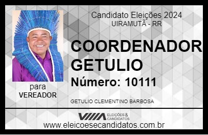 Candidato COORDENADOR GETULIO 2024 - UIRAMUTÃ - Eleições