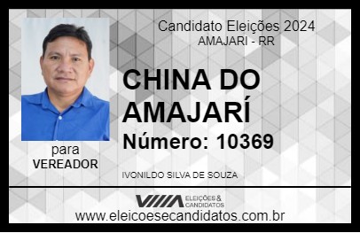 Candidato CHINA DO AMAJARÍ 2024 - AMAJARI - Eleições