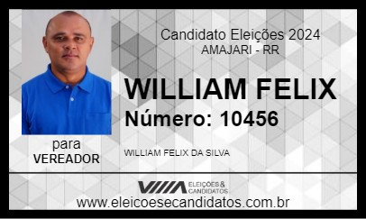 Candidato WILLIAM FELIX 2024 - AMAJARI - Eleições