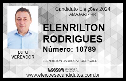 Candidato ELENRILTON RODRIGUES 2024 - AMAJARI - Eleições