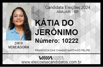 Candidato KÁTIA DO JERÔNIMO 2024 - AMAJARI - Eleições