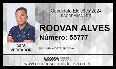 Candidato RODVAN ALVES 2024 - PACARAIMA - Eleições