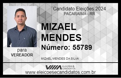 Candidato MIZAEL MENDES 2024 - PACARAIMA - Eleições