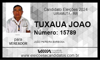 Candidato TUXAUA JOAO  2024 - UIRAMUTÃ - Eleições